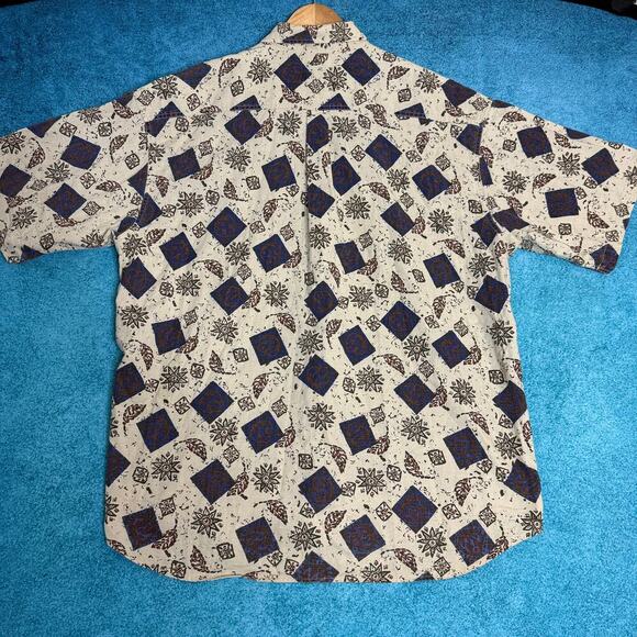 VTG Hawaiian Cambridge Classics Men’s XXL Linen Cotton Floral Shirt Button Up - Picture 11 of 12